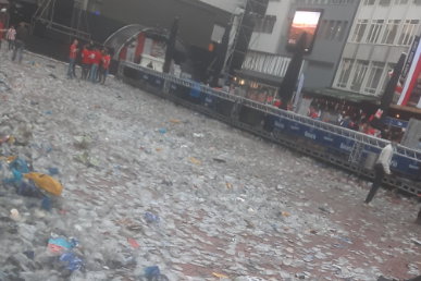 De Markt in Eindhoven, na de kampioenswedstrijd
