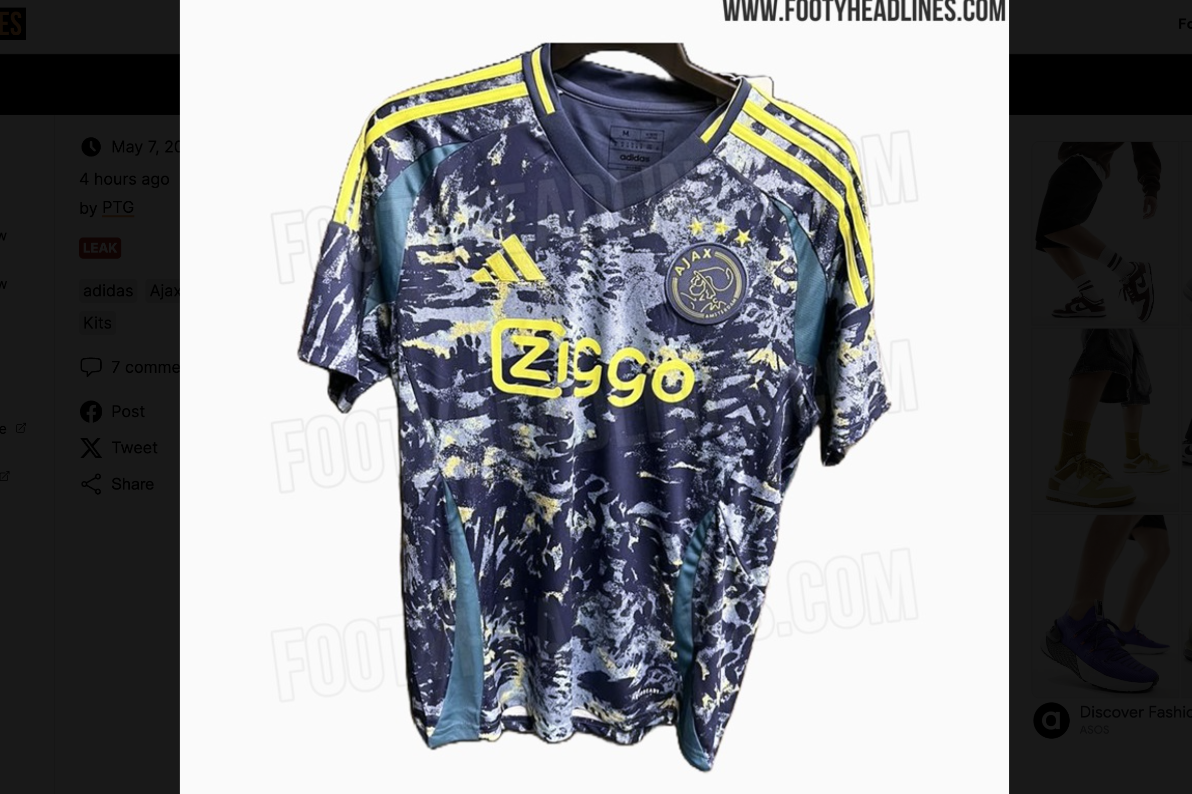 Het nieuwe uitshirt van Ajax