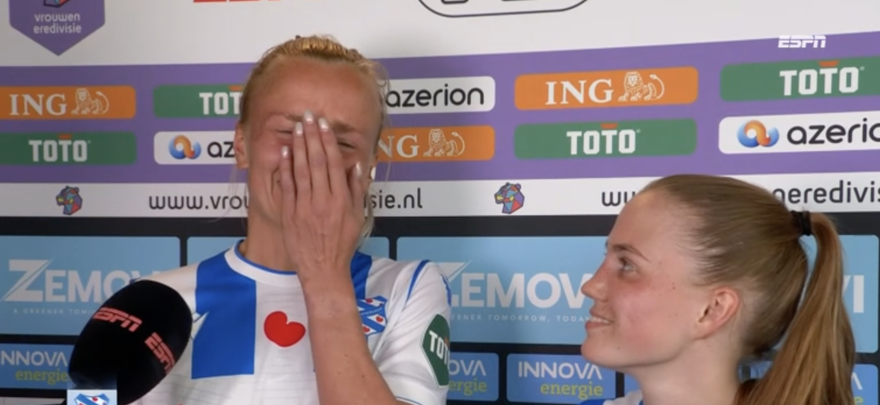 Janneke Ennema barst in tranen uit tijdens het interview