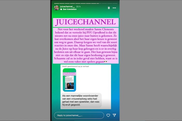 Juicechannel doet een boekje open over Sanne Clements