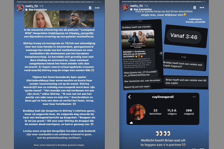 Brian Brobbey op de pagina van Reality FBI