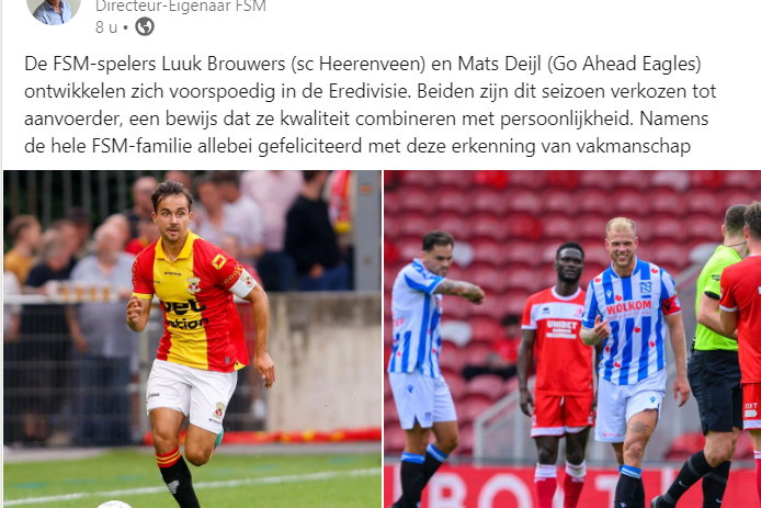 Luuk Brouwers, nieuwe SC Heerenveen-aanvoerder?