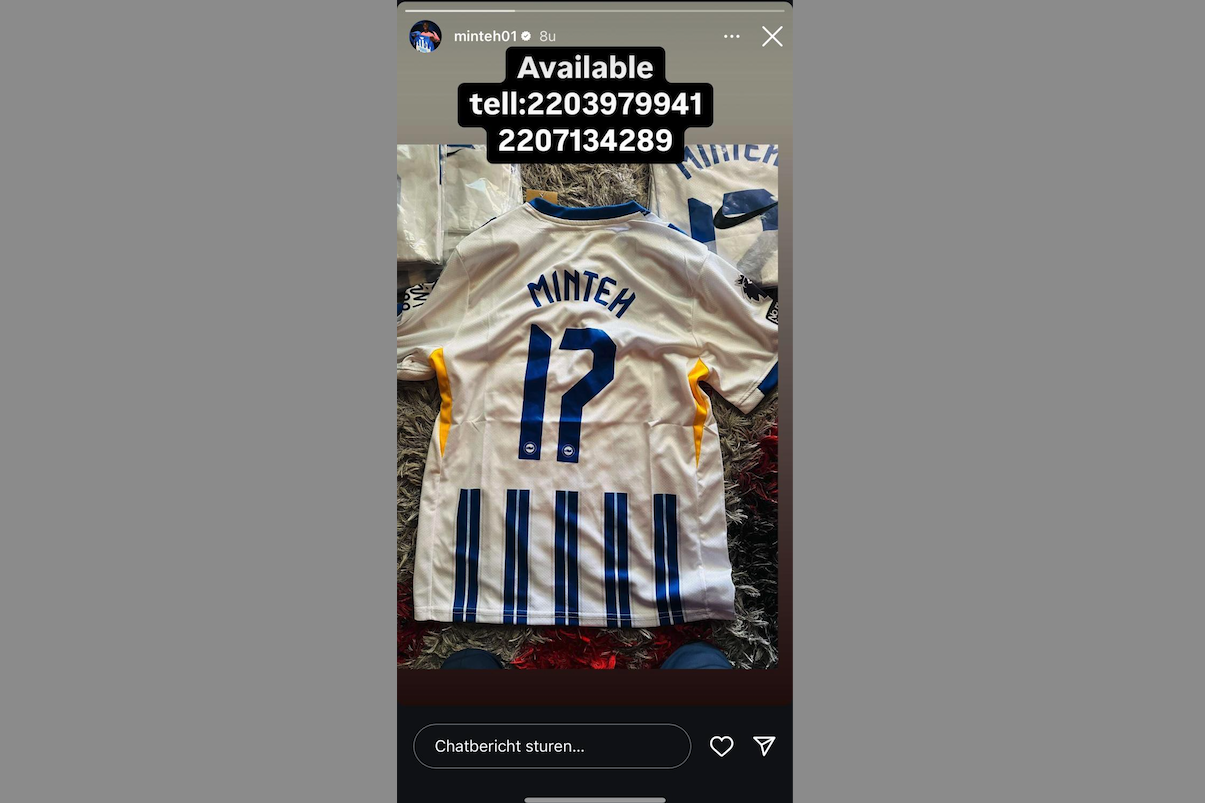 Yankuba Minteh op Instagram