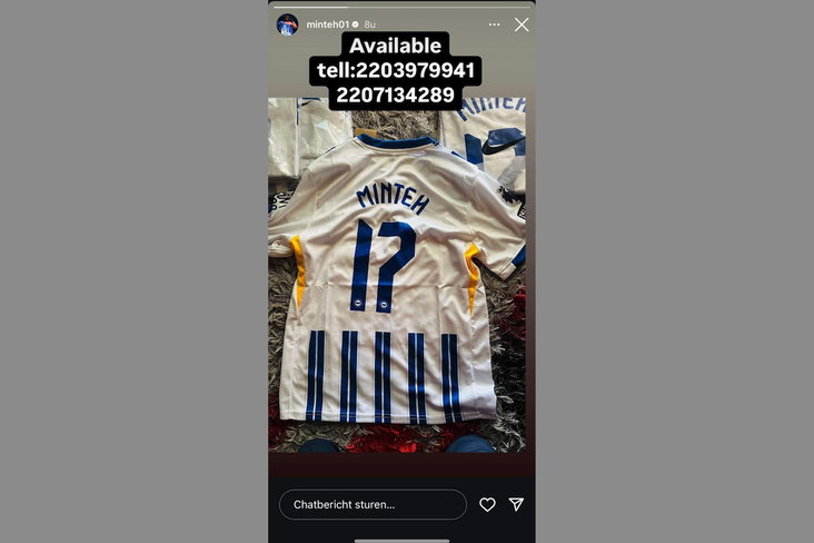 Yankuba Minteh op Instagram