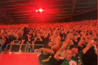 Fans van Feyenoord kunnen geluk niet op in Lissabon