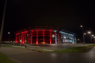 Lichtshow bij de Grolsch Veste