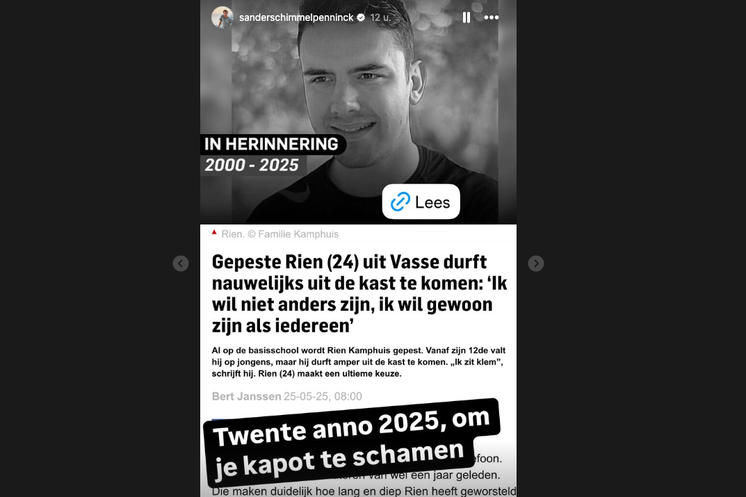 De post van Sander Schimmelpenninck over Rien