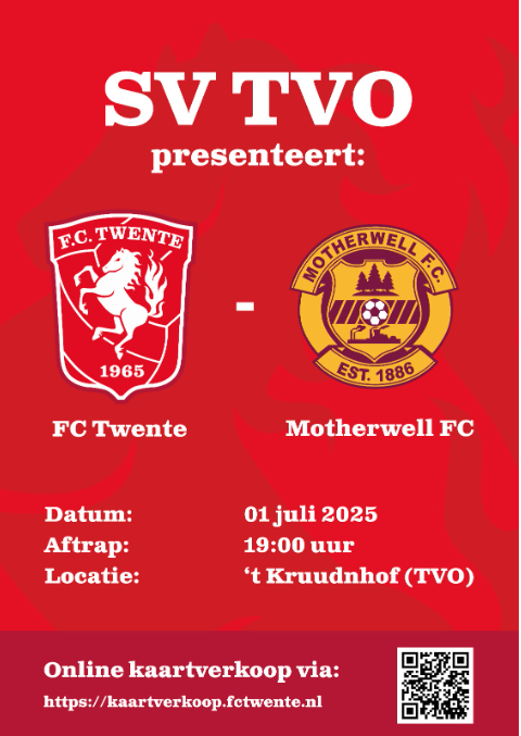 FC Twente speelt dit jaar op 1 juli bij TVO in Beckum