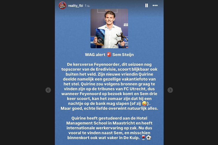 De post van RealityFBI over Sem Steijn