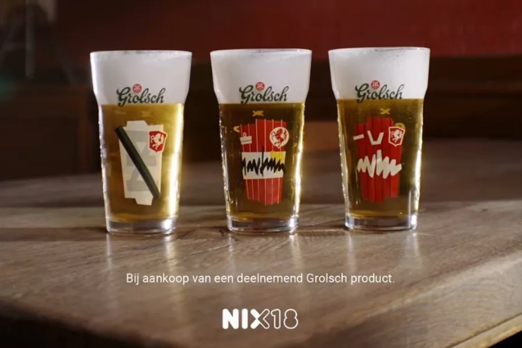 De drie nieuwe glazen van Grolsch en FC Twente