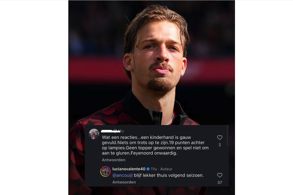 Luciano Valente is niet blij met een supporter