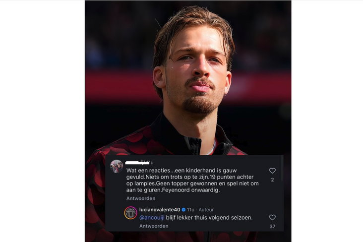 Luciano Valente is niet blij met een supporter