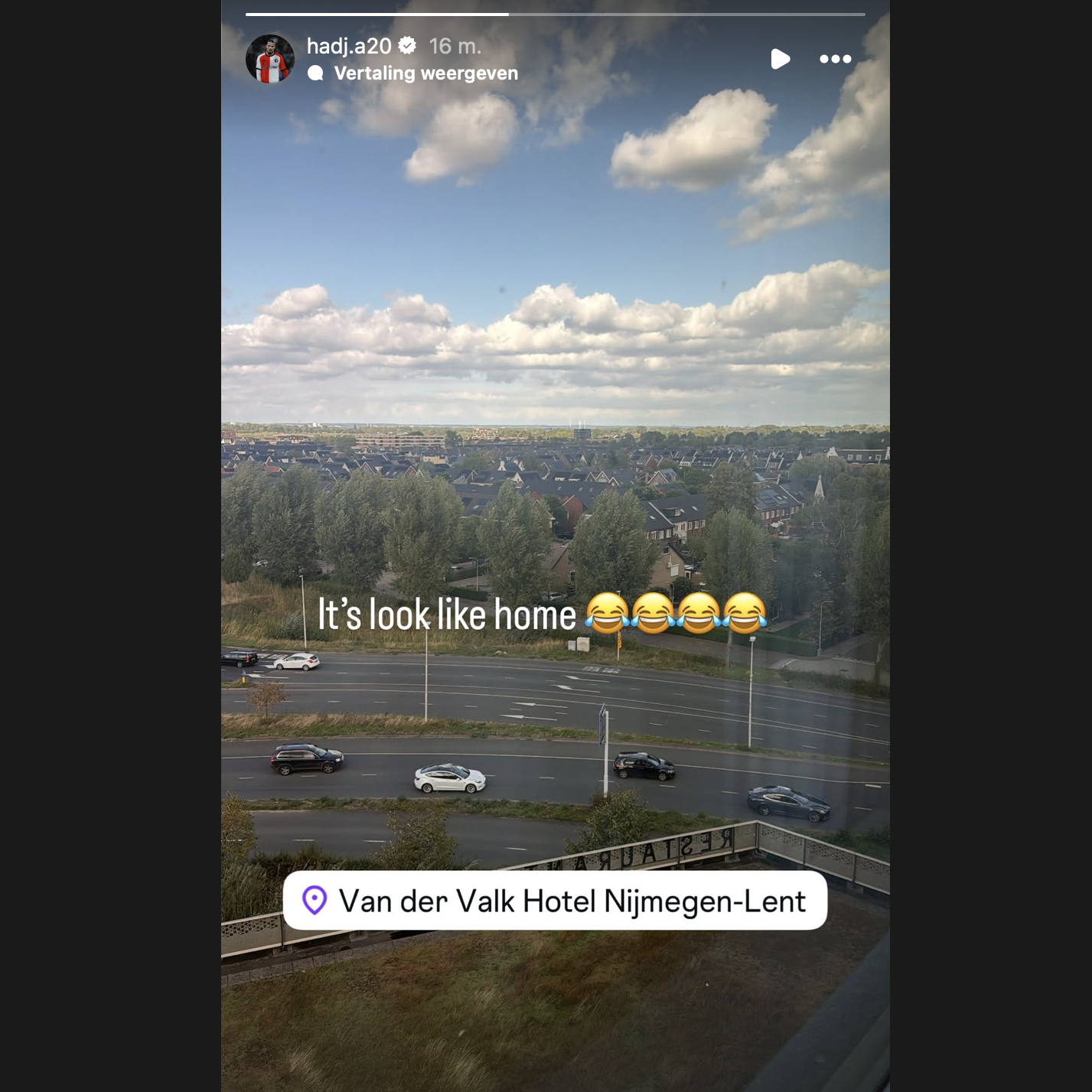 Hadj Moussa reageert op Instagram