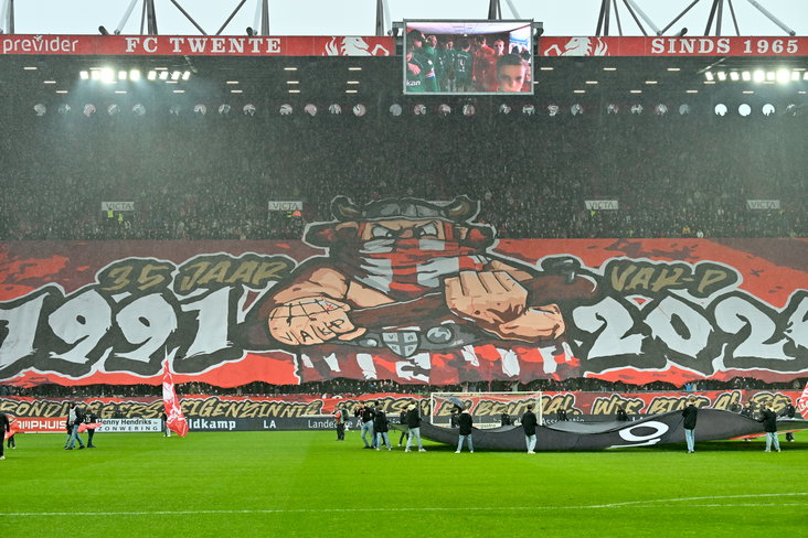 Spandoek van Vak P voor het 35 jarig bestaan