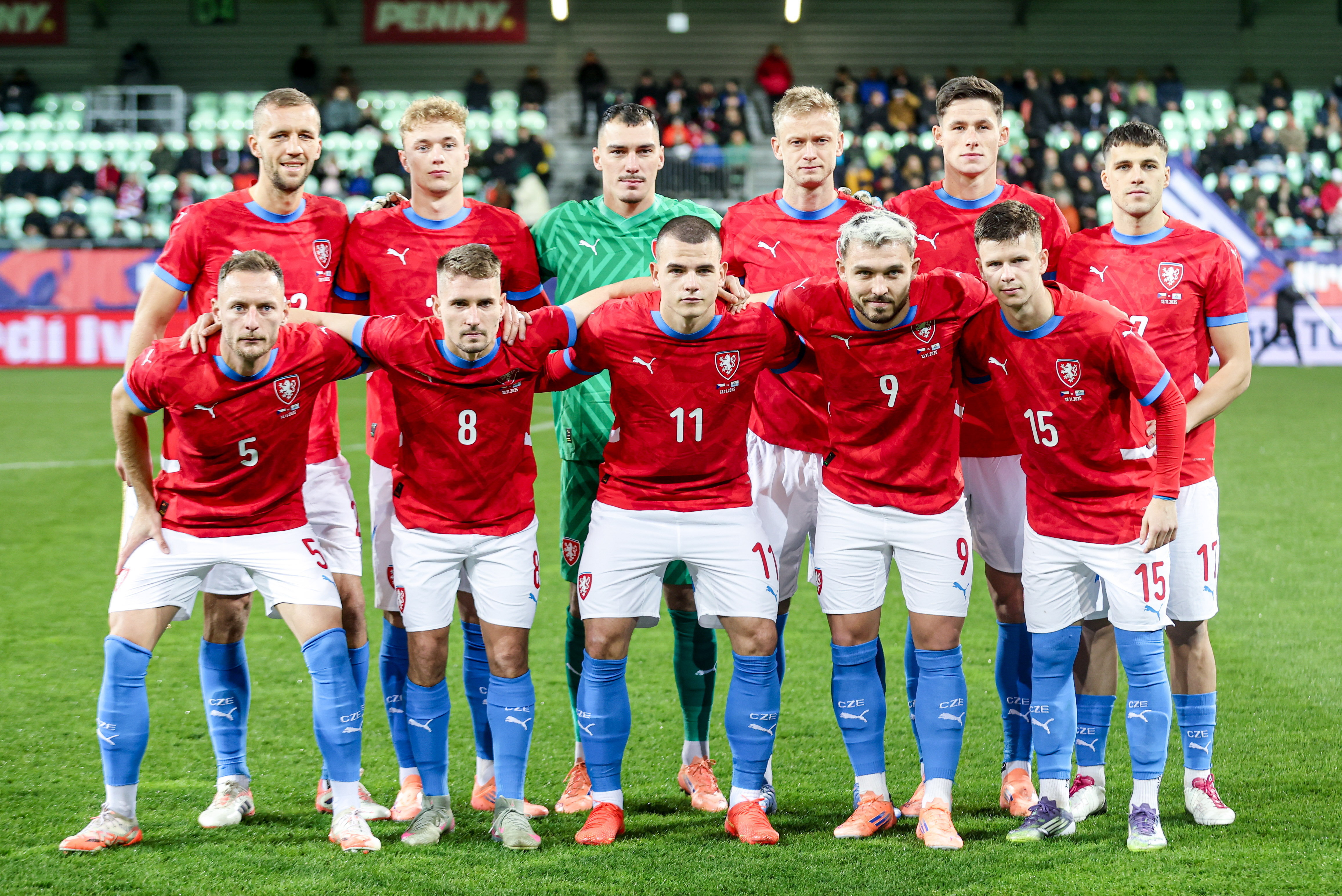 Vaclav Sejk en de spelers van Tsjechie