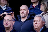 Erik ten Hag op de tribune bij FC Twente