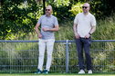 Erik ten Hag en Dominique Scholten bij de eerste training van FC Twente