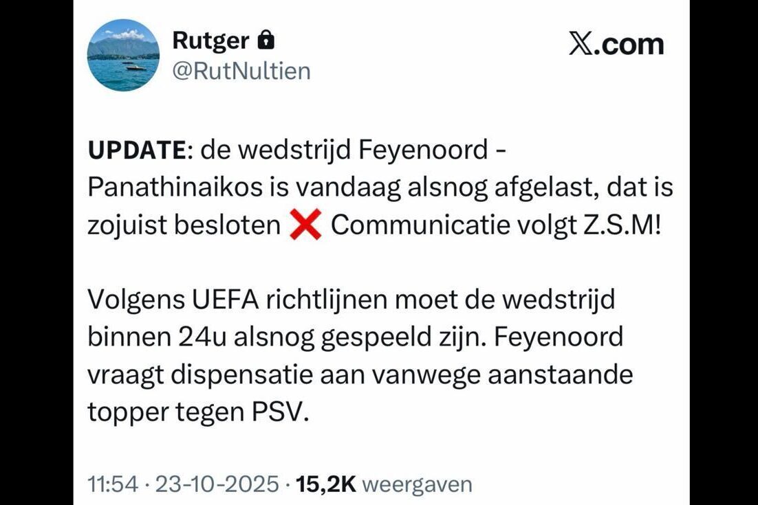 De post van Rutger op X