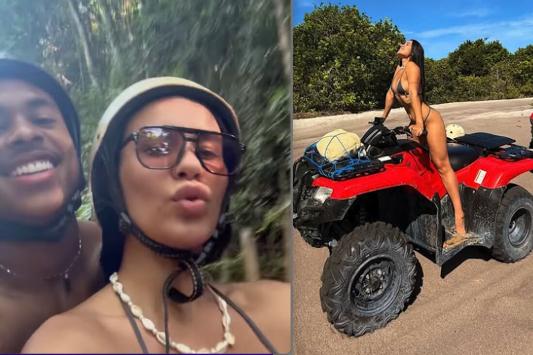 Igor en Paixao en Thayna Vieira op vakantie