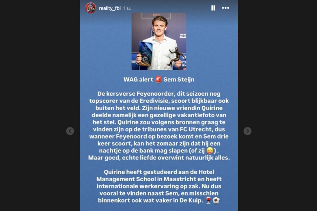De post van RealityFBI over Sem Steijn