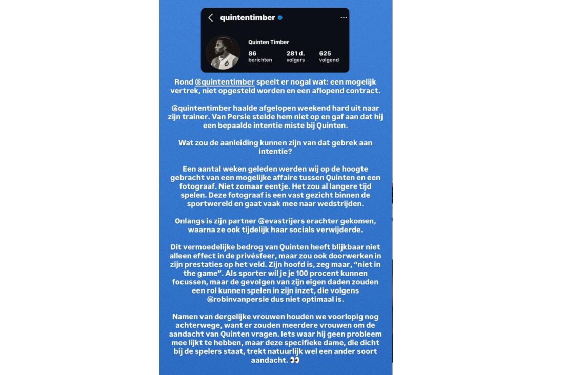 Reality FBI meldt dit over Quinten Timber