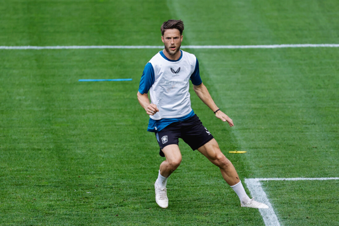 Ricky van Wolfswinkel op een training van FC Twente