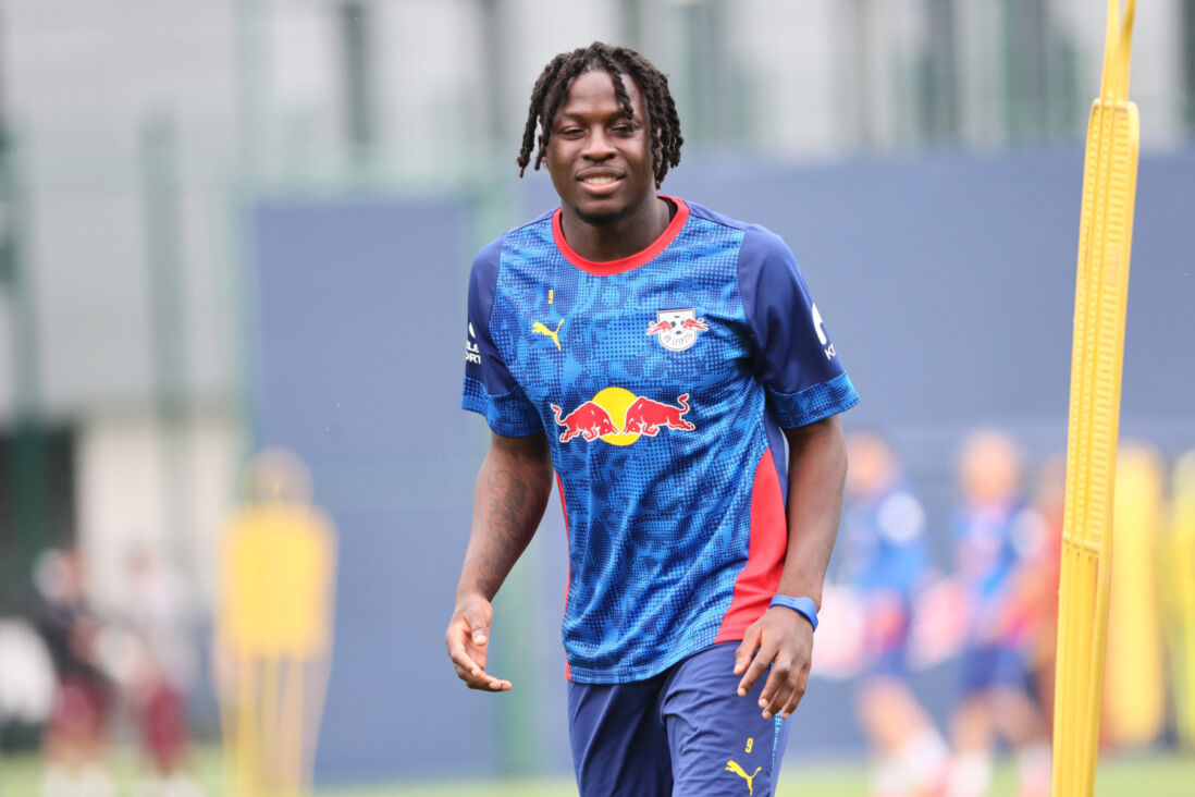 Johan Bakayoko op de training van RB Leipzig