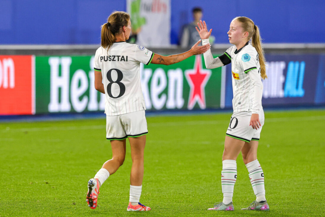 Sára Pusztai (links) bij OH Leuven