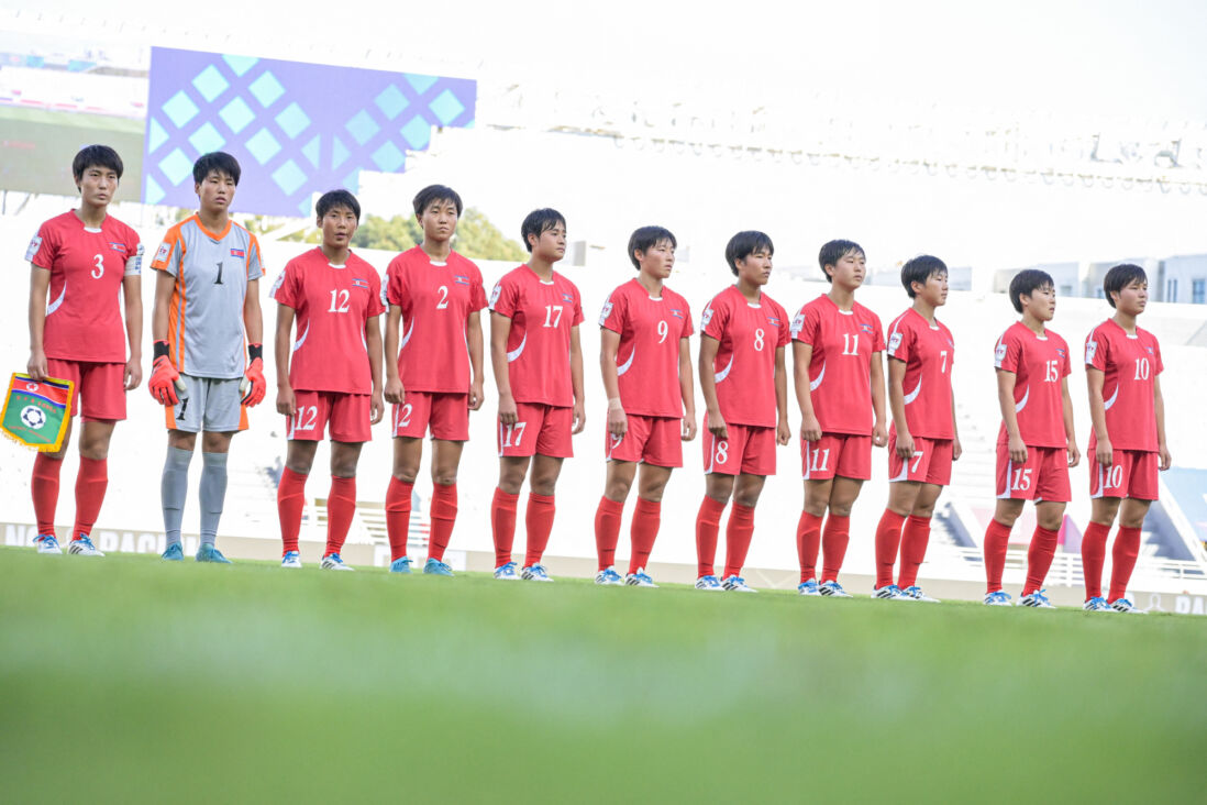 De speelsters van Noord-Korea op het WK Onder 17