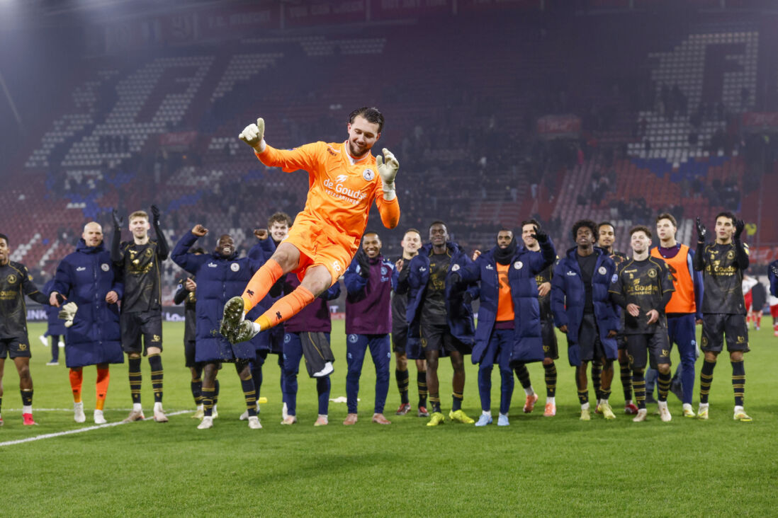 Joël Drommel na de zege van Sparta in Utrecht