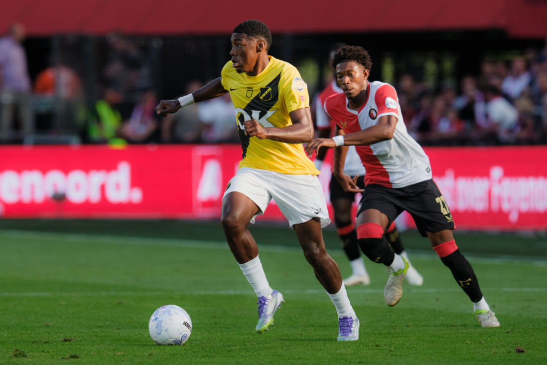 Cherrion Valerius en Feyenoord speler Gaoussou Diarra