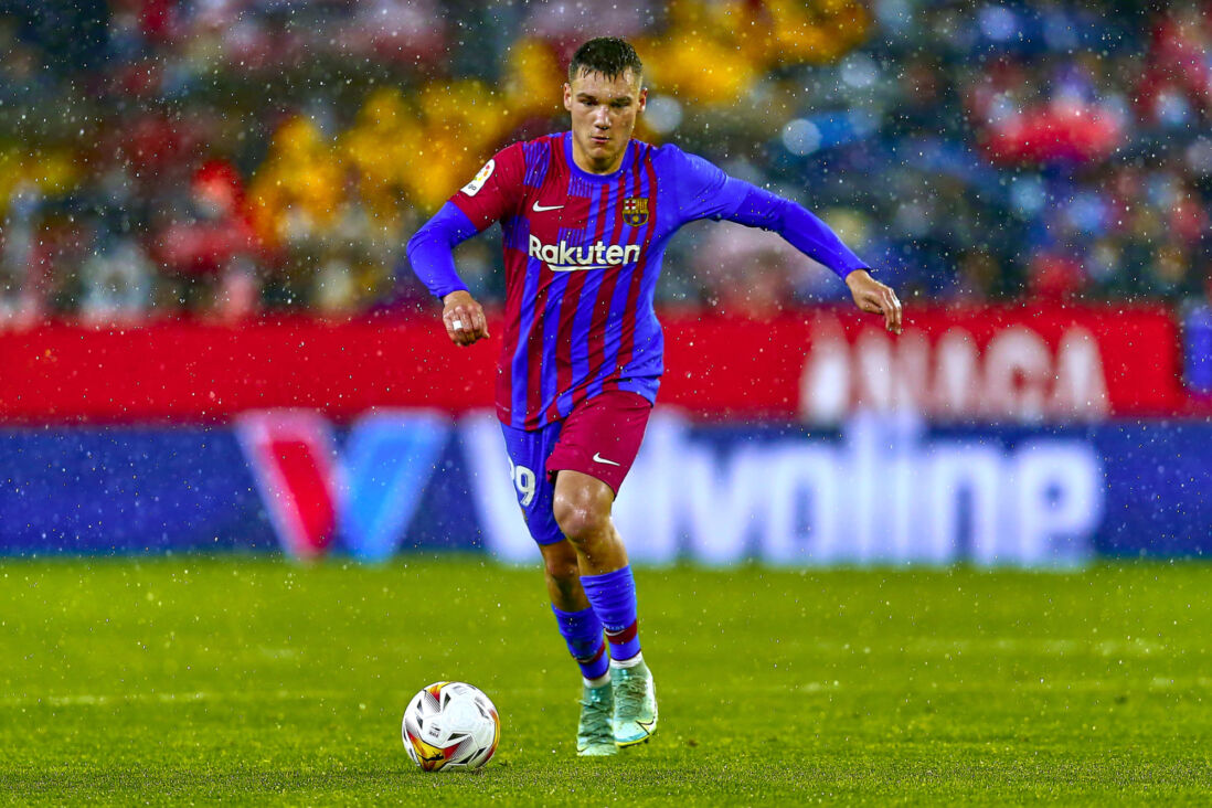 Ferran Jutglà in actie voor FC Barcelona