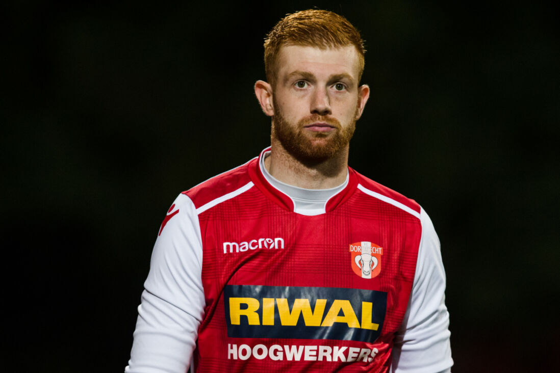 Renze Fij als doelman van FC Dordrecht