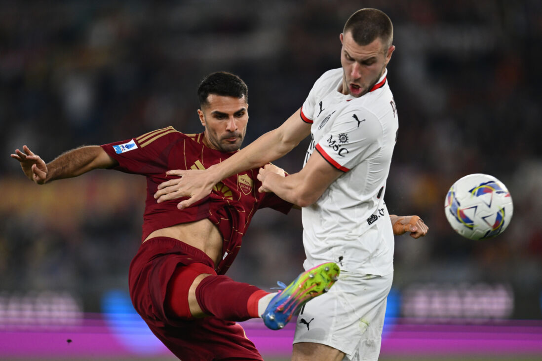 Zeki Celik (links) bij AS Roma