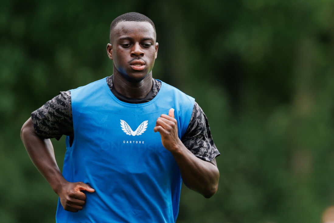 Yoann Cathline op de eerste training van FC Utrecht