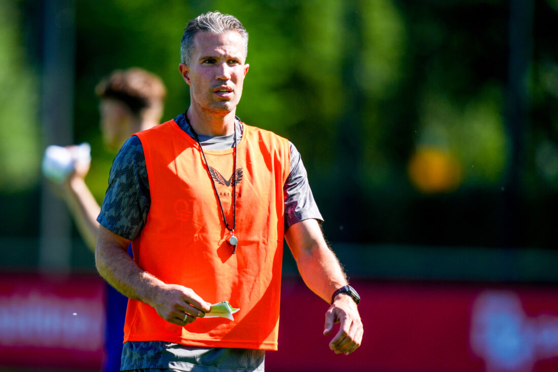 Robin van Persie op de training van Feyenoord