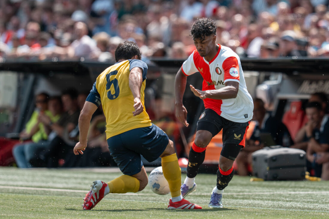 Jaden Slory in het oefenduel met Royale Union Saint-Gilloise