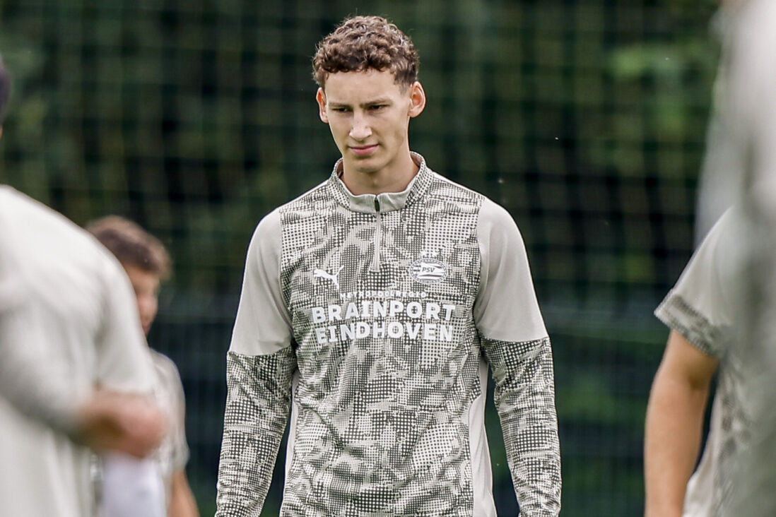 Ruben van Bommel op de training van PSV