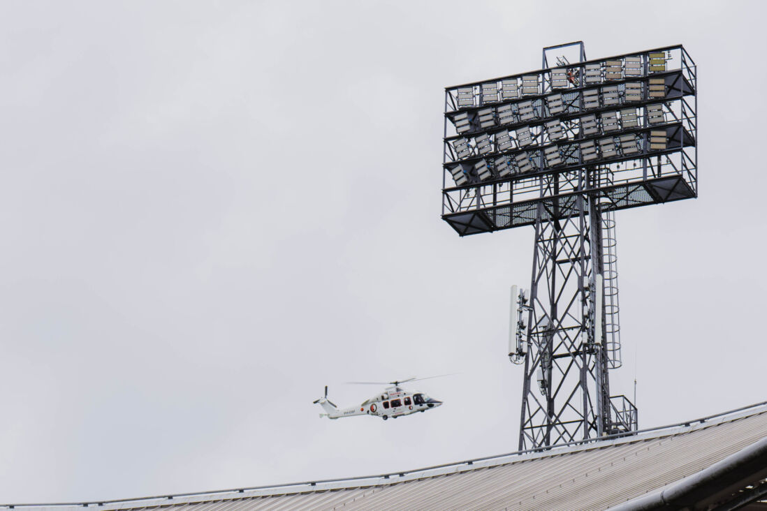 De helikopter met nieuwe spelers bij Feyenoord