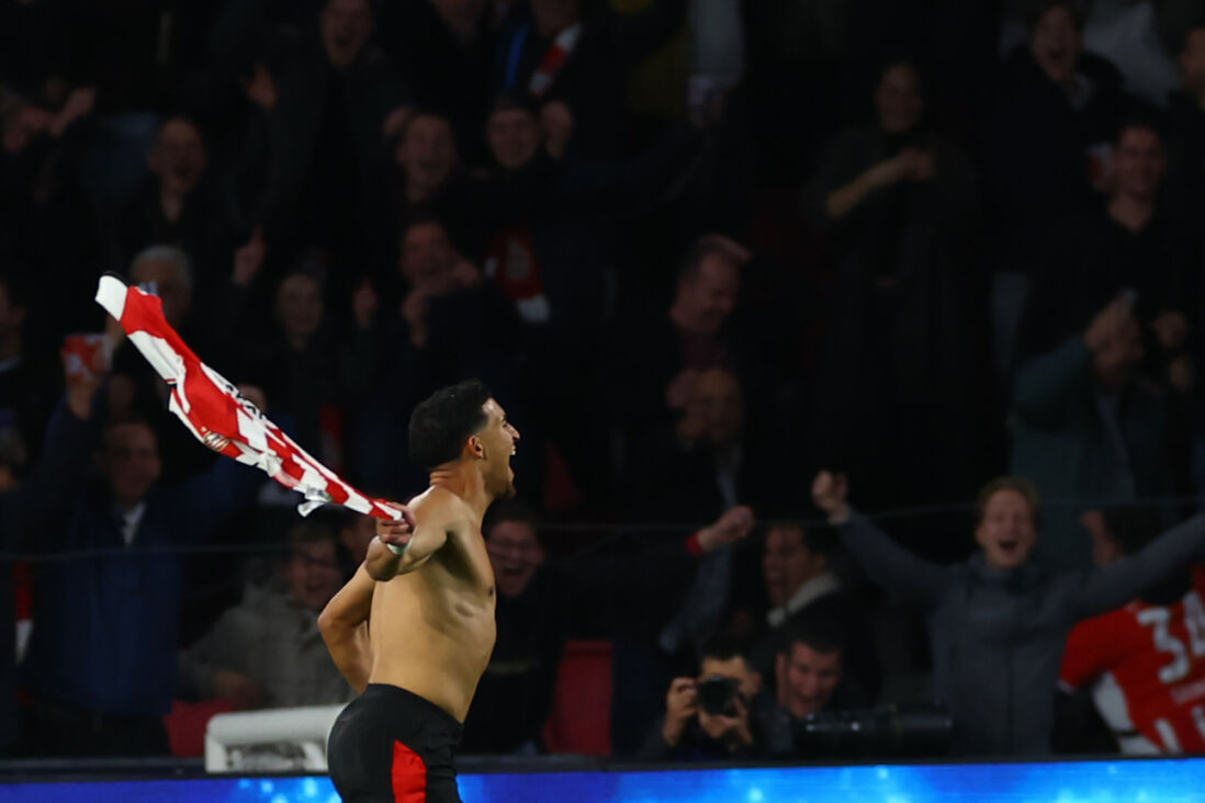 Couhaib Driouech viert zijn goal tegen Napoli