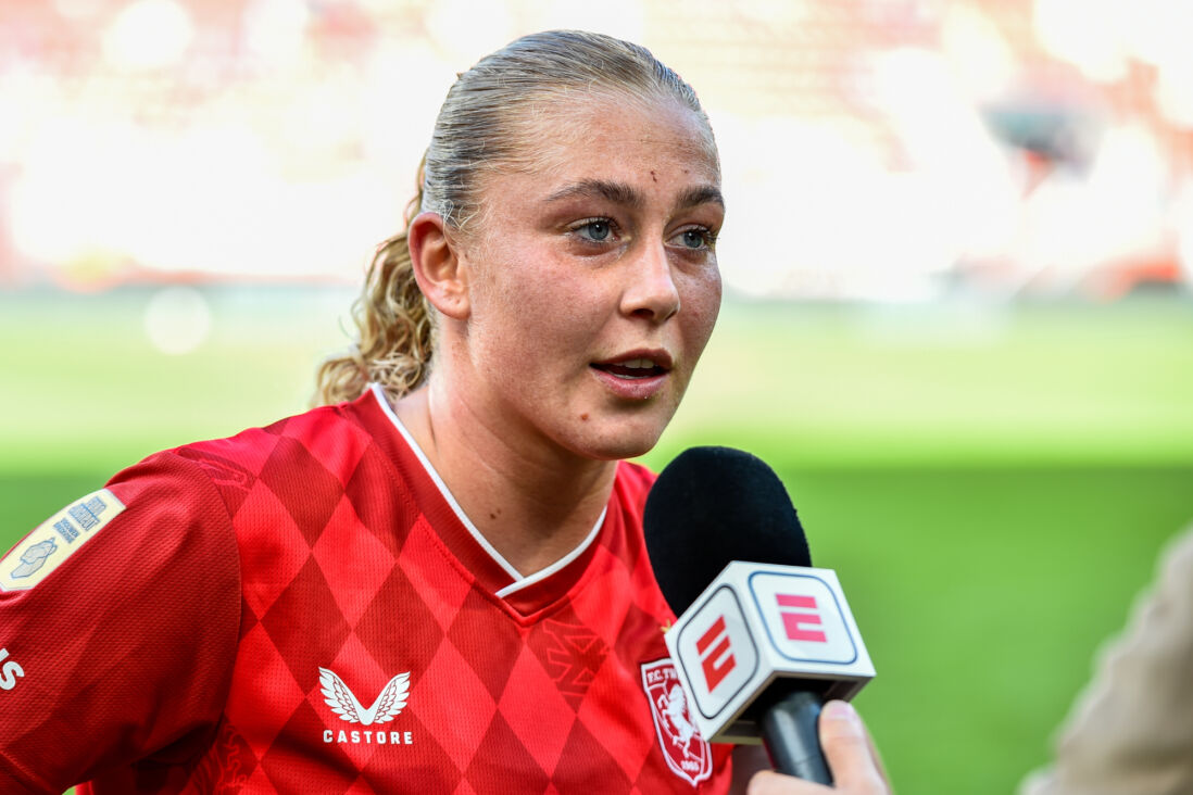 Danique van Ginkel voor de camera van ESPN