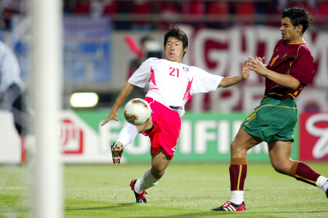 Ji-sung Park op het WK 2002 tegen Portugal