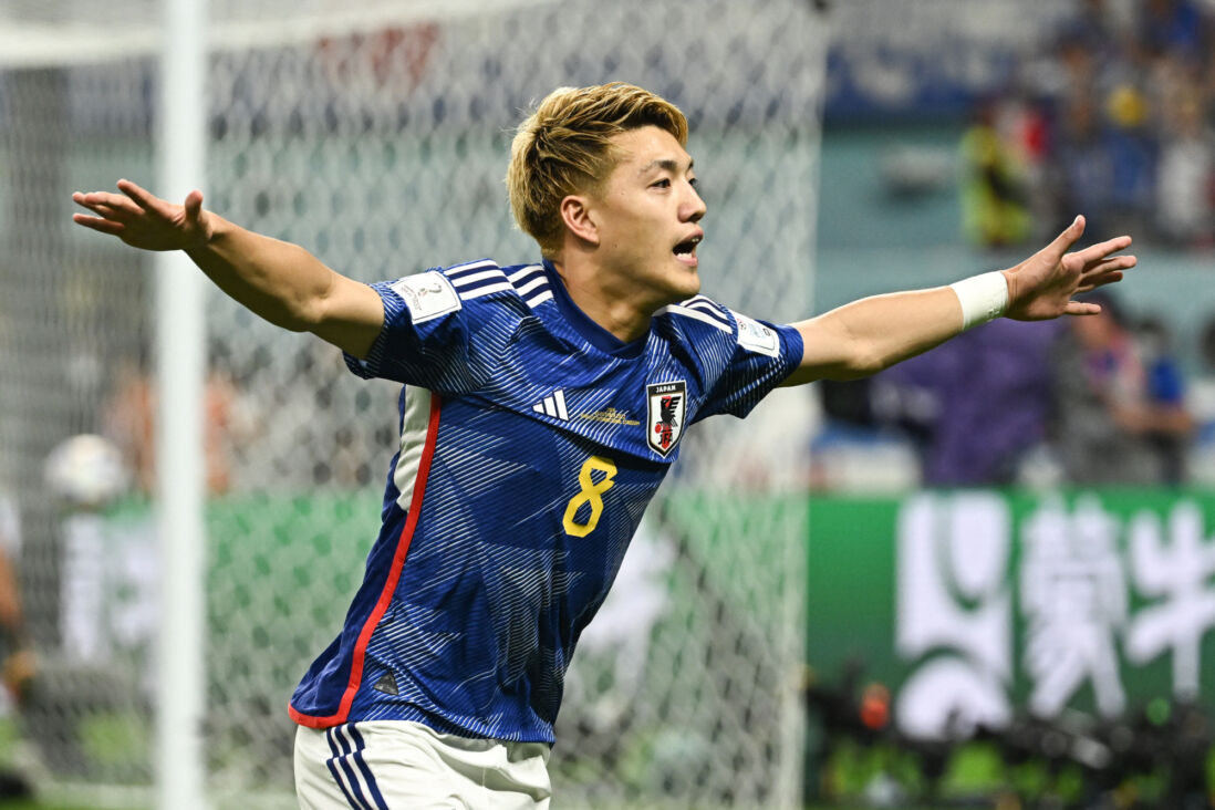 Ritsu Doan na zijn treffer tegen Spanje