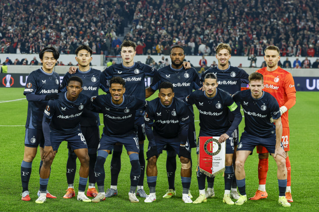 Elftalfoto van Feyenoord de uitwedstrijd tegen VfB Stuttgart