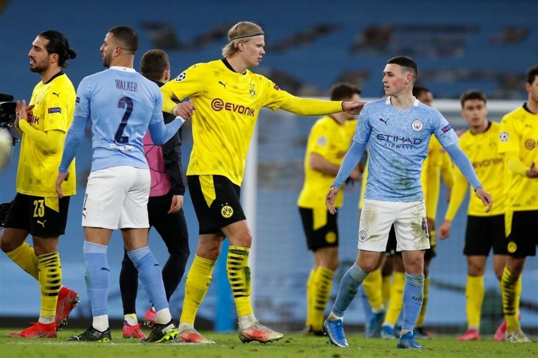 Phil Foden tijdens de wedstrijd tegen Borussia Dortmund