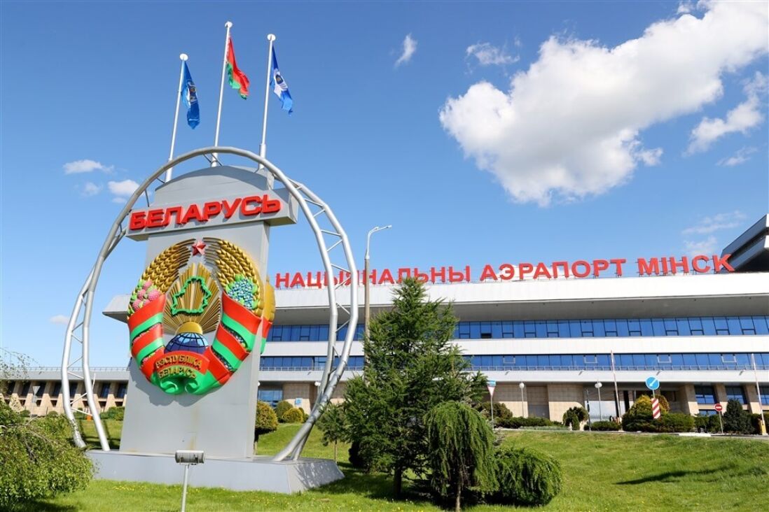 Het vliegveld van Minsk in Wit-Rusland