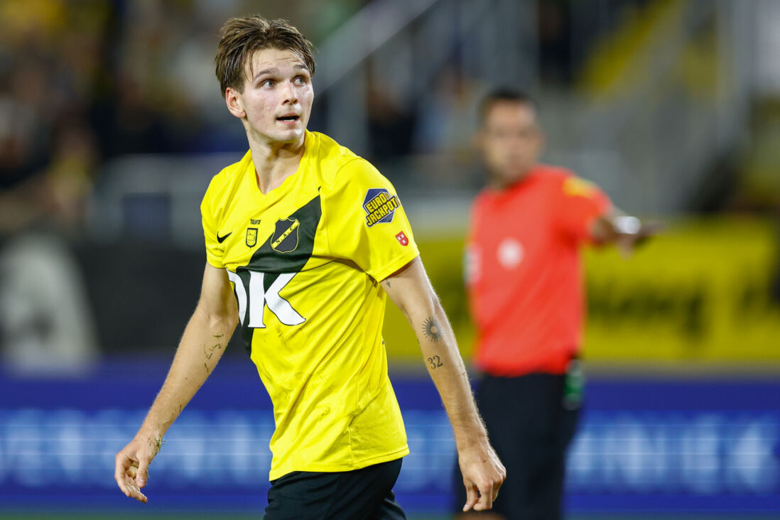 Juho Talvitie tijdens een thuiswedstrijd van NAC Breda