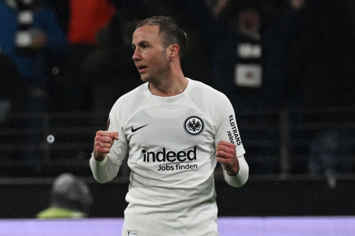 Mario Götze na één van zijn goals tegen Ajax