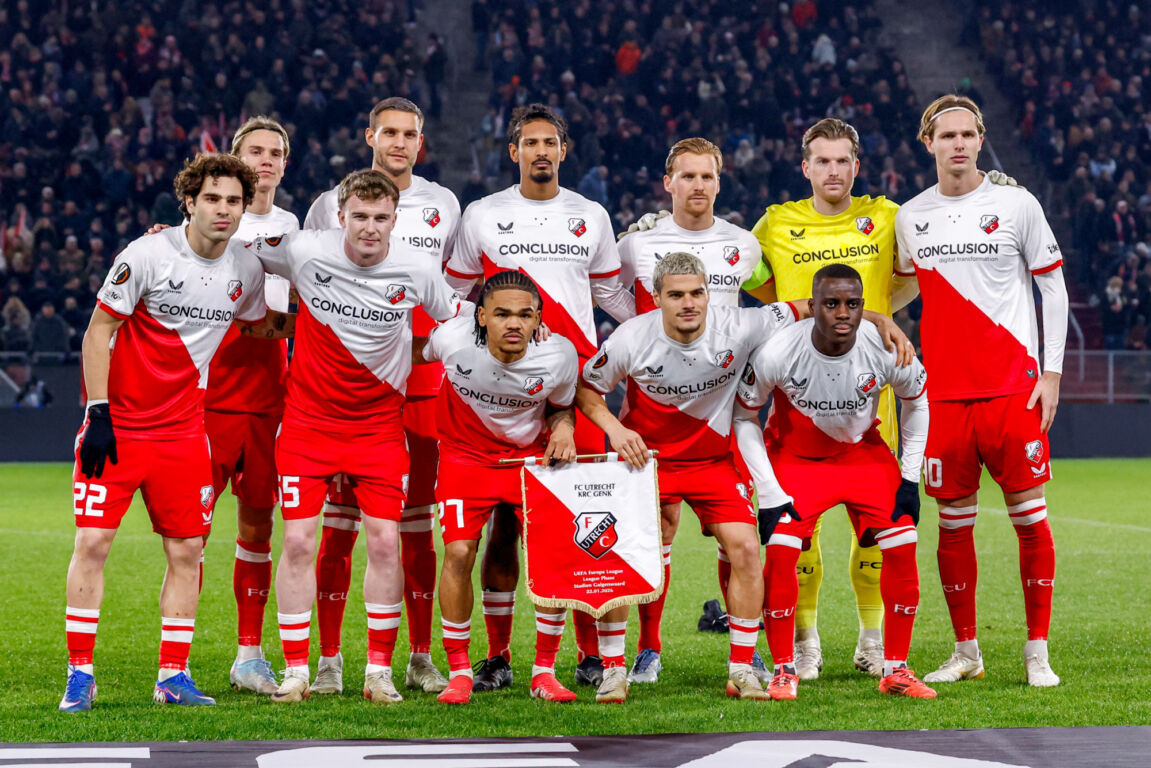 FC Utrecht voorafgaand aan het duel met KRC Genk