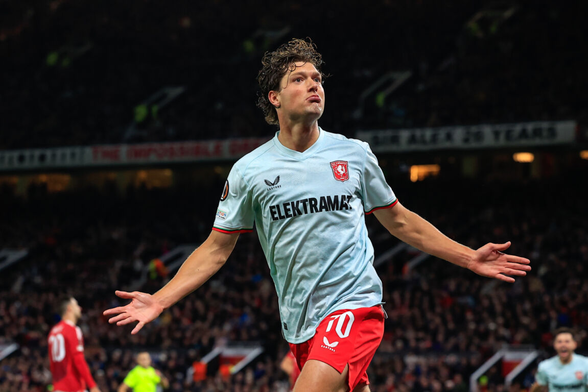 Sam Lammers na zijn goal tegen Manchester United